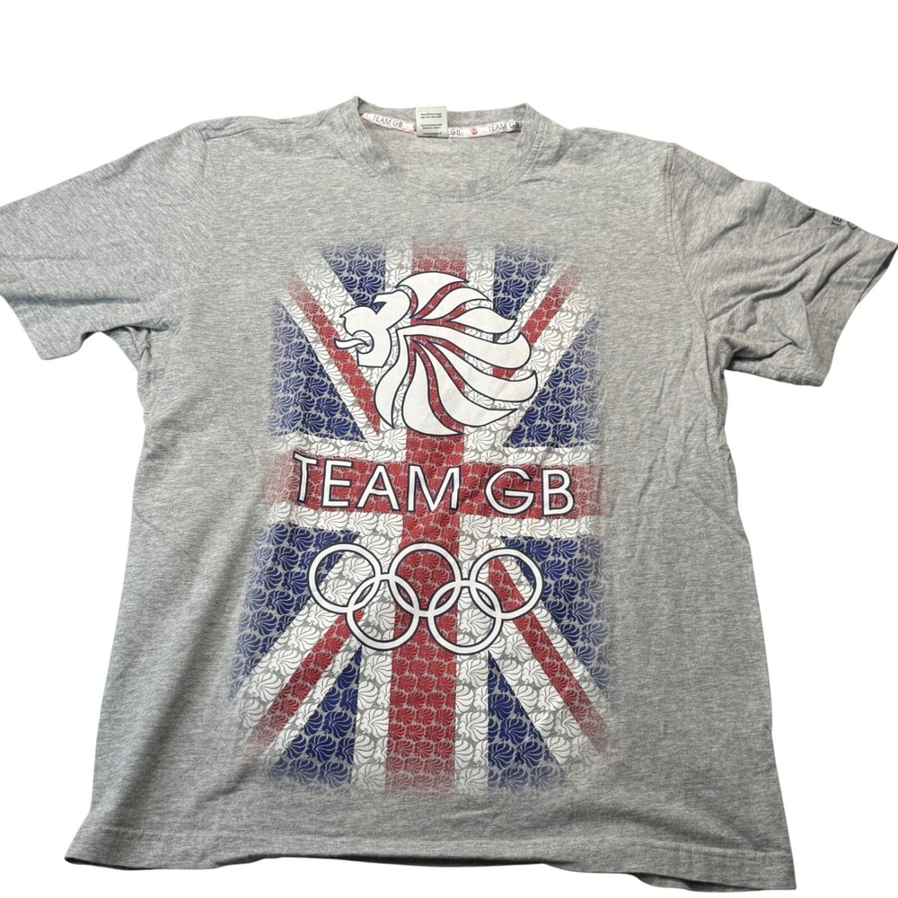 Adidas Official Team GB 2012 London Olympics T-Shirt Union Jack‎ Lion Mens Large